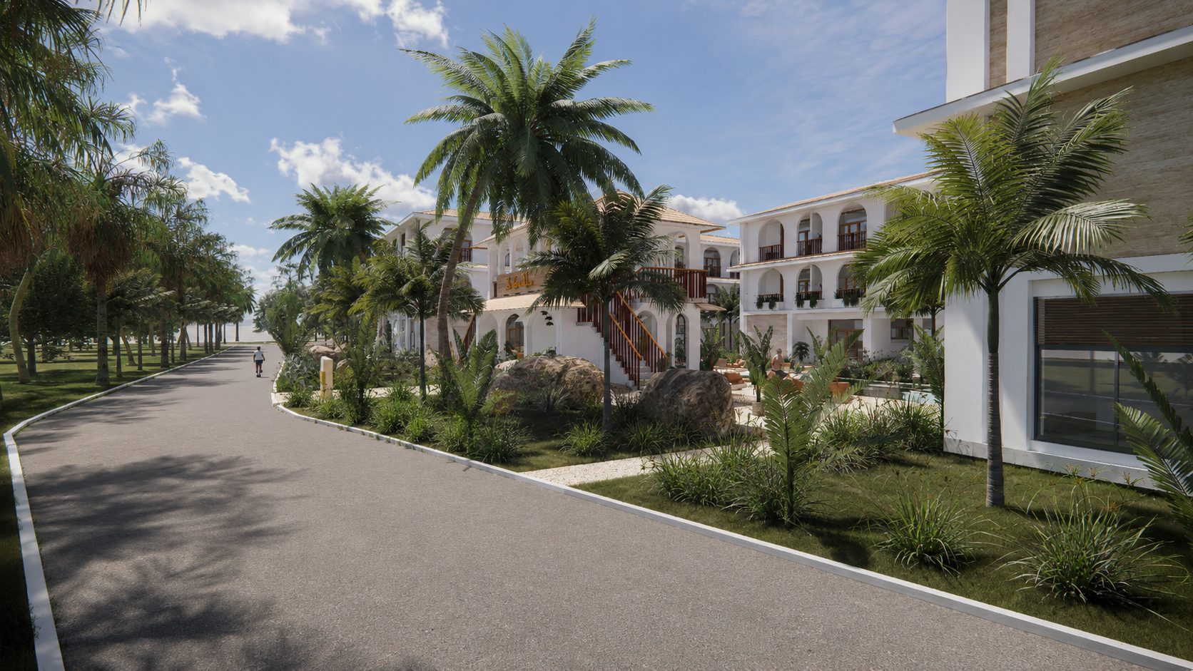 The approach from the beach road