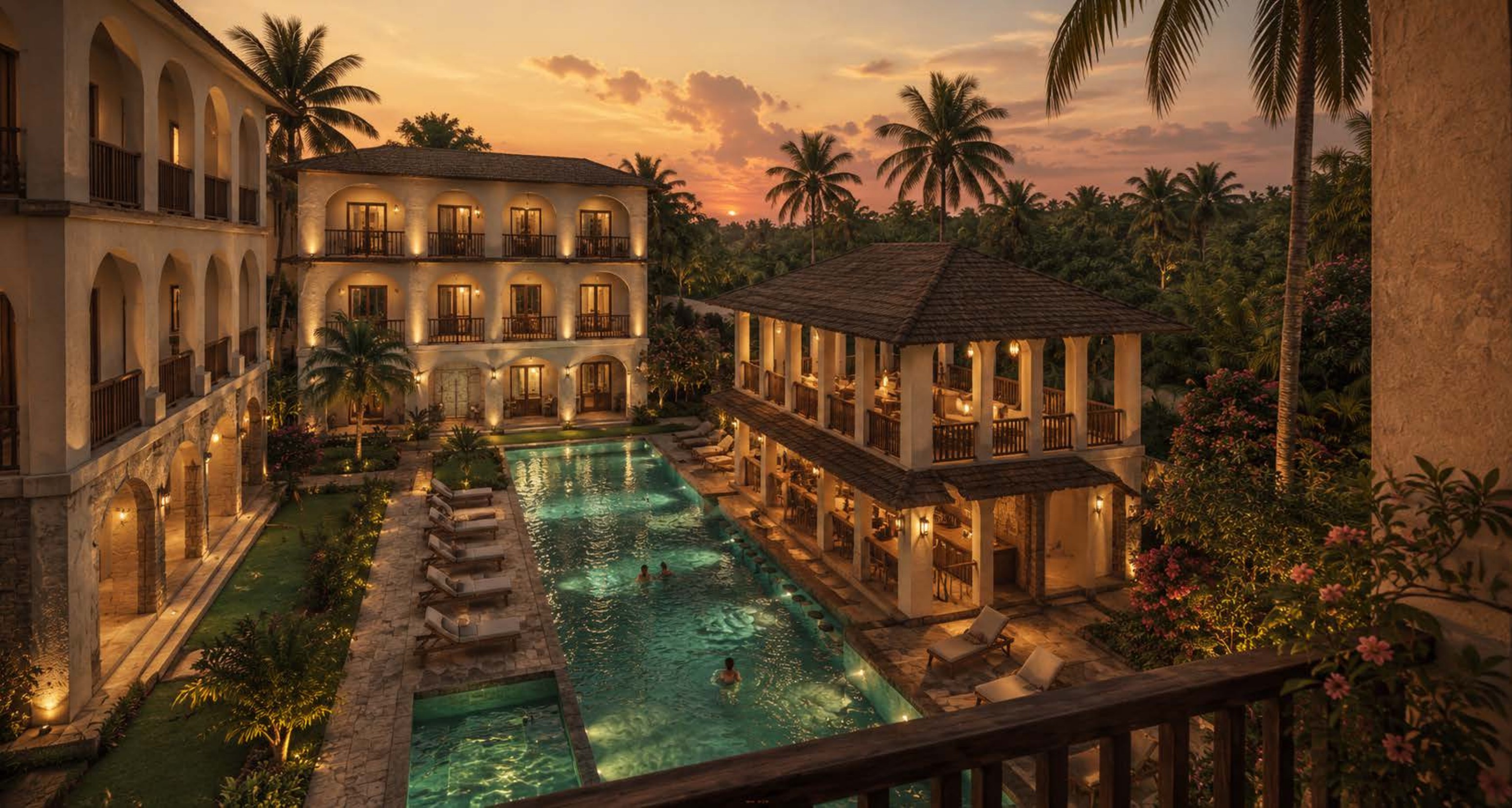 Evening on the pool court